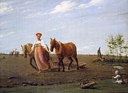 Алексей Венецианов. На пашне. Весна. Первая половина 1820-х